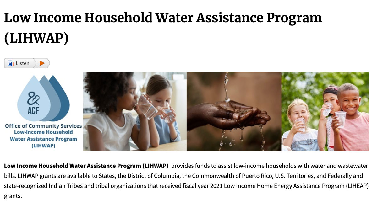 Low Income Household Water Assistance Program (LIHWAP)