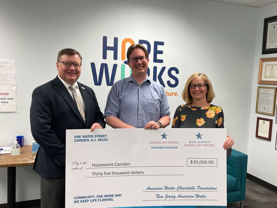 American Water Charitable Foundation and New Jersey American Water Donate $35,000 to Hopeworks